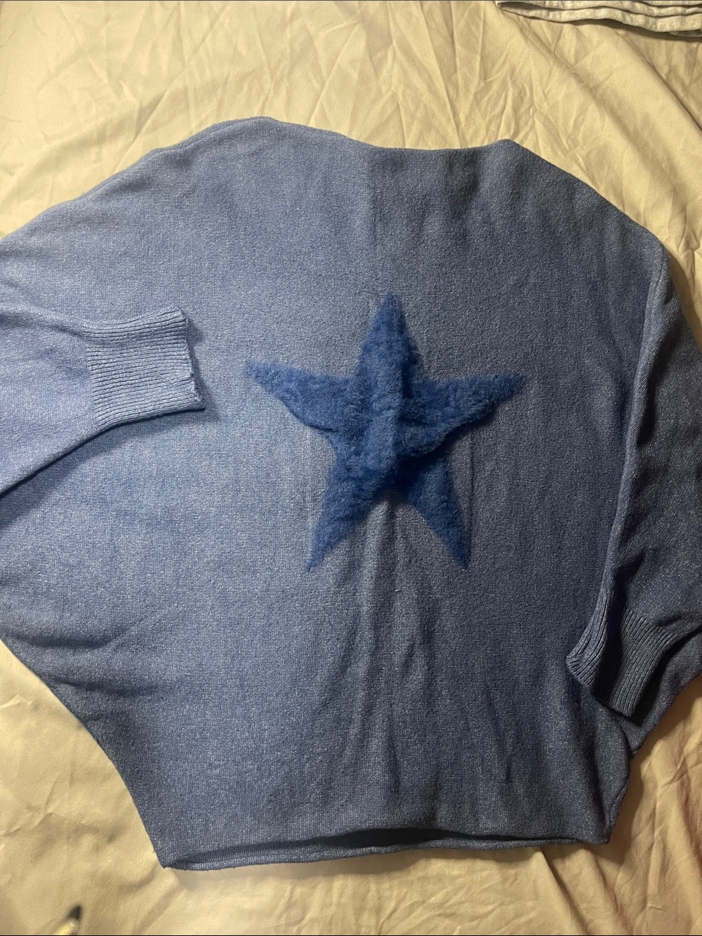 Women's Blue Sweater with Star Detail